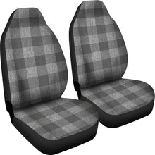 Load image into Gallery viewer, Gray Faux Denim Buffalo Plaid Car Seat Covers Seat Protectors