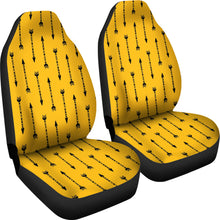 Load image into Gallery viewer, Yellow Gold With Black Arrows Pattern Car Seat Covers Set
