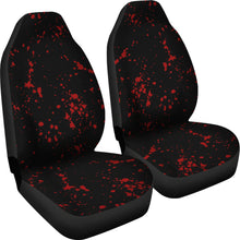 Load image into Gallery viewer, Black With Red Blood Spatter Splatter Pattern Car Seat Covers