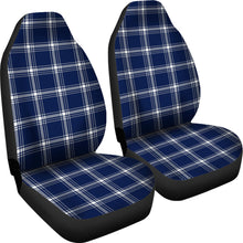 Load image into Gallery viewer, Navy Blue and White Plaid Tartan Car Seat Covers Seat Protectors