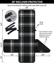 Load image into Gallery viewer, Black and White Plaid Recliner Tartan Pattern