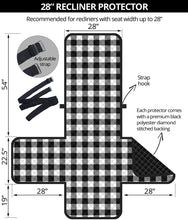 Load image into Gallery viewer, Black and White Buffalo Plaid 28" Recliner Chair Cover Protector Farmhouse Decor