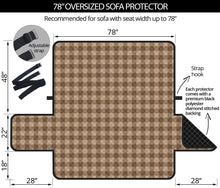 Load image into Gallery viewer, Brown Buffalo Plaid Couch Cover 78" Seat Width Oversized Sofa Cover