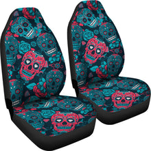 Load image into Gallery viewer, Red & Blue Sugar Skull Car Seat Covers