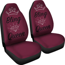 Load image into Gallery viewer, Bling Queen Cranberry Seat Covers