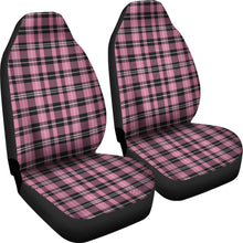 Load image into Gallery viewer, Rose Pink and Black Plaid Car Seat Covers