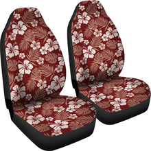 Load image into Gallery viewer, Maroon Hibiscus Car Seat Covers Hawaiian Pattern Set of 2