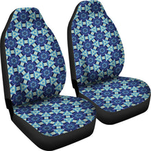 Load image into Gallery viewer, Blue Boho Flowers Shibori Tye Die Style Abstract Pattern Car Seat Covers