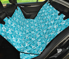 Load image into Gallery viewer, Teal White Tinted Hibiscus back Seat Cover For Pets