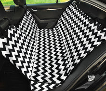 Load image into Gallery viewer, Black White Chevron Back Seat Bench Cover Protector For Pets