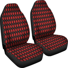 Load image into Gallery viewer, Red and Black Argyle Pattern Car Seat Covers