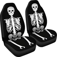 Load image into Gallery viewer, Skeleton Car Seat Covers Set of 2 Black and White