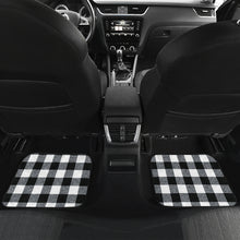 Load image into Gallery viewer, Black and White Buffalo Check Marled Pattern Floor Mats