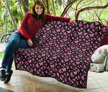 Load image into Gallery viewer, Black With Colorful Butterfly Pattern Quilt