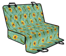 Load image into Gallery viewer, Turquoise Burlap Design With Sunflower Pattern Back Seat Protectors