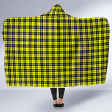 Load image into Gallery viewer, Yellow Black and White Plaid Pattern Hooded Blanket