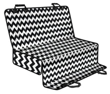 Load image into Gallery viewer, Black White Chevron Back Seat Bench Cover Protector For Pets