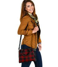 Load image into Gallery viewer, Dark Red Buffalo Plaid Handbag Purse With Shoulder Strap Vegan Leather