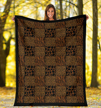 Load image into Gallery viewer, Animal Print Patchwork Pattern Fleece Throw Blanket