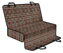 Load image into Gallery viewer, Brown, Turquoise and Cream Ethnic Tribal Pattern Dog Hammock Back Seat Cover For Pets