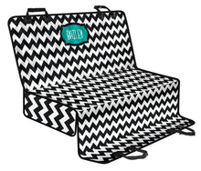 Load image into Gallery viewer, Bailey Chevron Pet Seat Cover Black, White, Teal