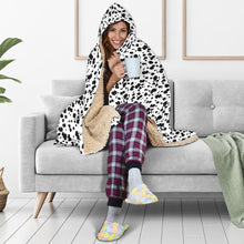 Load image into Gallery viewer, Dalmatian Pattern Hooded Blanket Black and White
