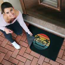 Load image into Gallery viewer, Aloha Palm Trees and Retro Sunset Doormat