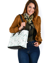 Load image into Gallery viewer, White With Retro Wildflower Pattern Tote Bag