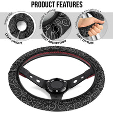 Load image into Gallery viewer, Black and White Vine Steering Wheel Cover