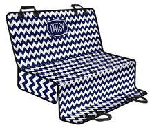 Load image into Gallery viewer, Daisy Back Seat Cover For Pets Navy and White Chevron Bench Protector