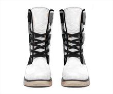 Load image into Gallery viewer, Buffalo Plaid Color Block Fur Lined Snow Boots Black and White Winter Boots