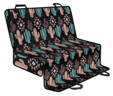 Load image into Gallery viewer, Dusty Rose Pastel Turquoise Boho Cactus Pattern Back Seat Cover For Pets