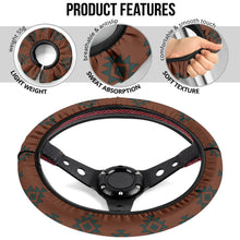 Load image into Gallery viewer, Brown and Turquoise Aztec Steering Wheel