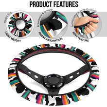 Load image into Gallery viewer, Cow With Serape Pattern Steering Wheel Cover