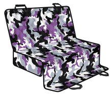 Load image into Gallery viewer, Purple, Black, Gray and White Camouflage Back Bench Seat Cover Camo Pattern Protector For Pets