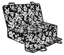 Load image into Gallery viewer, Black With White Hibiscus Hawaiian Flower Pattern Back Seat Protector Cover