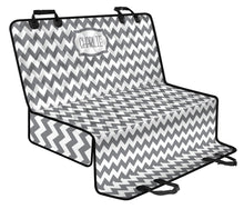 Load image into Gallery viewer, Charlie Pet Seat Cover Gray and White Chevron Back Bench Protector