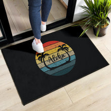 Load image into Gallery viewer, Aloha Palm Trees and Retro Sunset Doormat