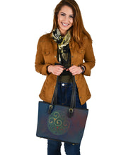 Load image into Gallery viewer, Blue With Celtic Spiral Design Tote Bag