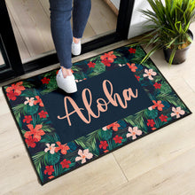 Load image into Gallery viewer, Aloha Hawaiian Tropical Flower Door Mat Colorful