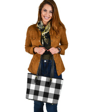 Load image into Gallery viewer, Large Buffalo Plaid Pattern Tote Bags