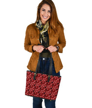 Load image into Gallery viewer, Dark Red Paisley Pattern Tote Bag Bandana Print Purse