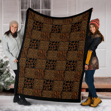 Load image into Gallery viewer, Animal Print Patchwork Pattern Fleece Throw Blanket