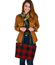 Load image into Gallery viewer, Large Buffalo Plaid Pattern Tote Bags