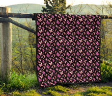 Load image into Gallery viewer, Black With Colorful Butterfly Pattern Quilt