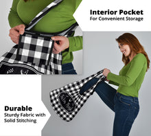 Load image into Gallery viewer, Black and White Buffalo Plaid Farm Fresh Grocery Bags Set of 3