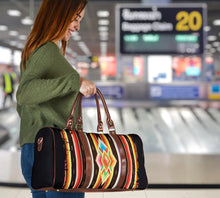 Load image into Gallery viewer, Native American Navajo Serape Style Travel Bag Duffel With Faux Leather Handles