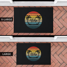 Load image into Gallery viewer, Aloha Palm Trees and Retro Sunset Doormat