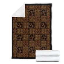 Load image into Gallery viewer, Animal Print Patchwork Pattern Fleece Throw Blanket