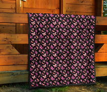 Load image into Gallery viewer, Black With Colorful Butterfly Pattern Quilt